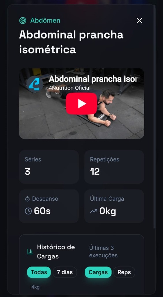 Vídeo em cada exercício - Vídeo + Cronômetro Integrado